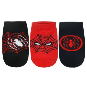 Balenzia x Marvel Anti- Skid Lowcut socks for Kids- Spiderman (Pack of 3 Pairs/1U) (Red, Navy, Blue)