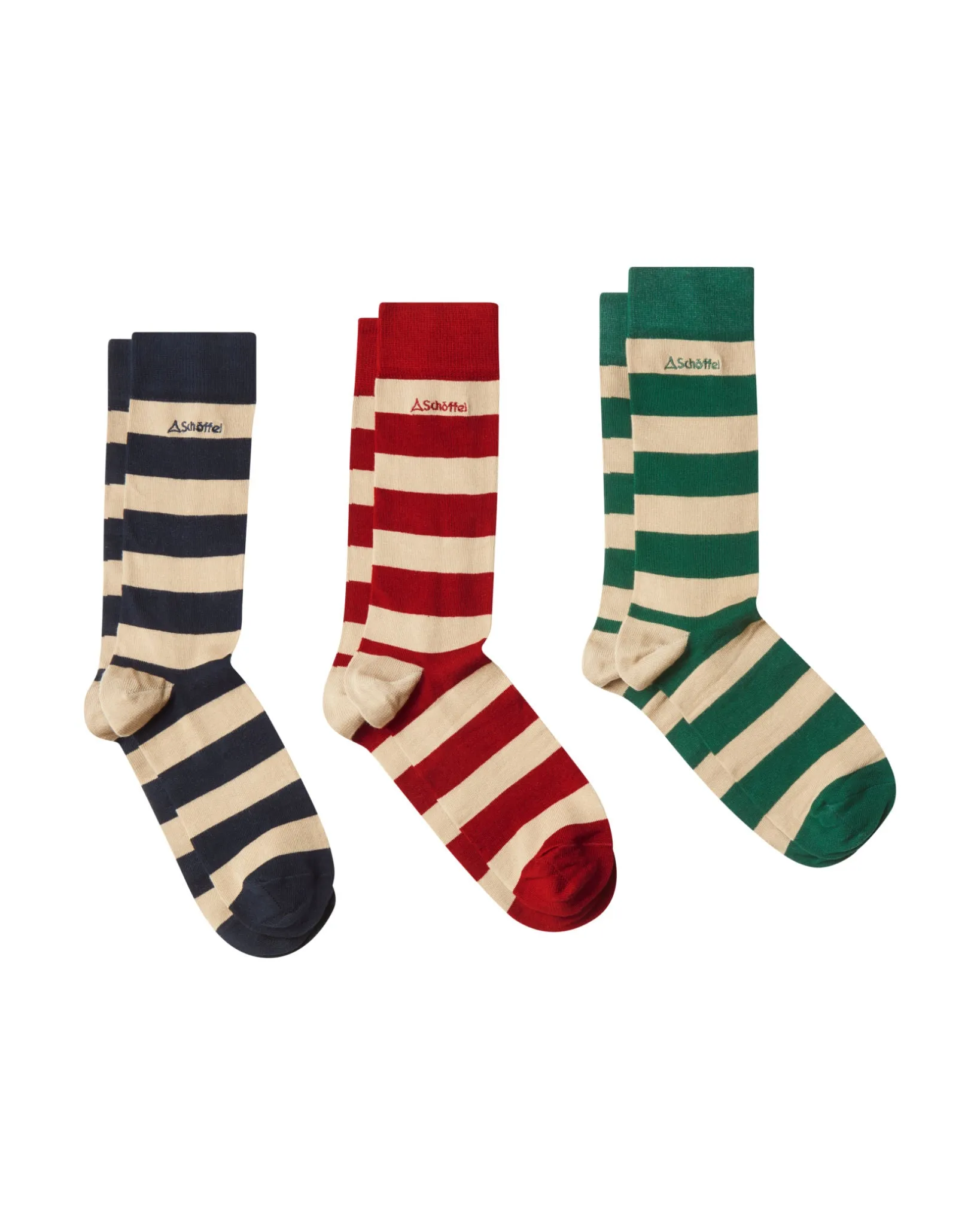 Bamboo Socks (Box of 3) - Oat Stripe