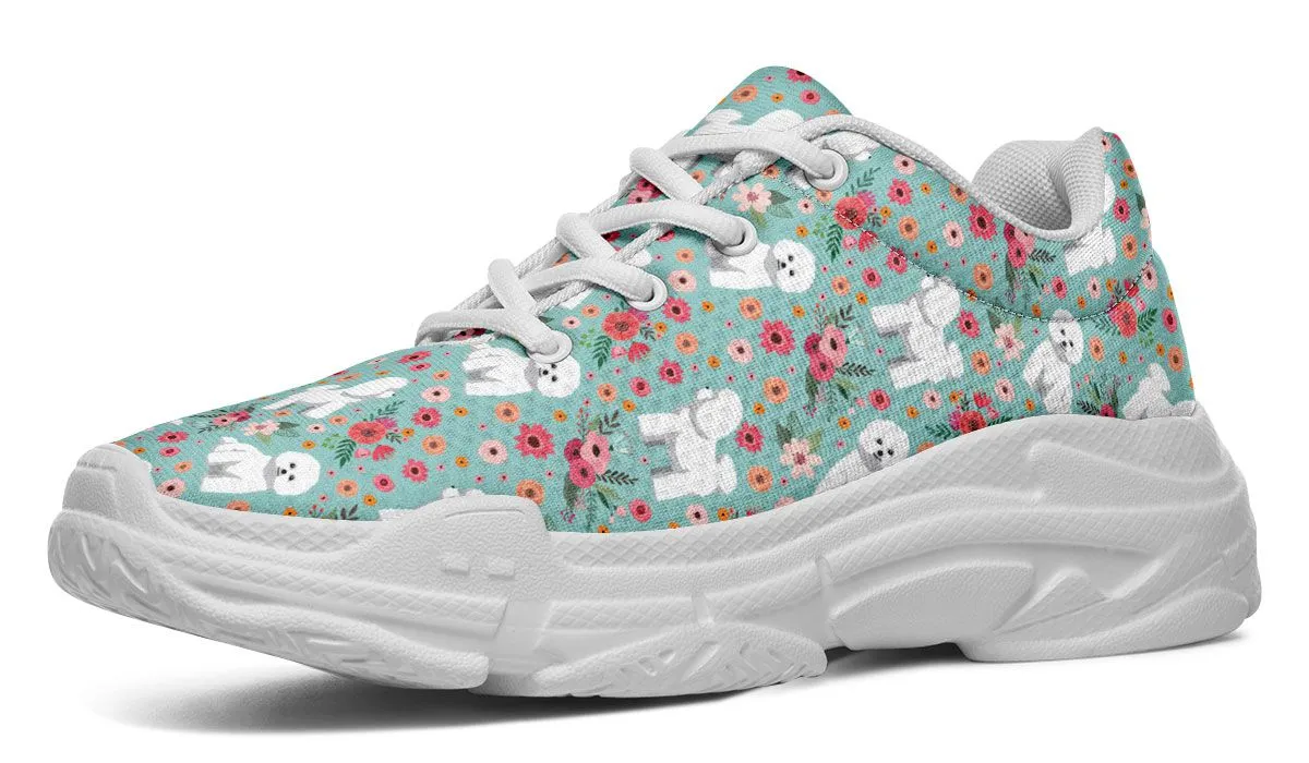 Bichon Frise Flower Chunky Sneakers