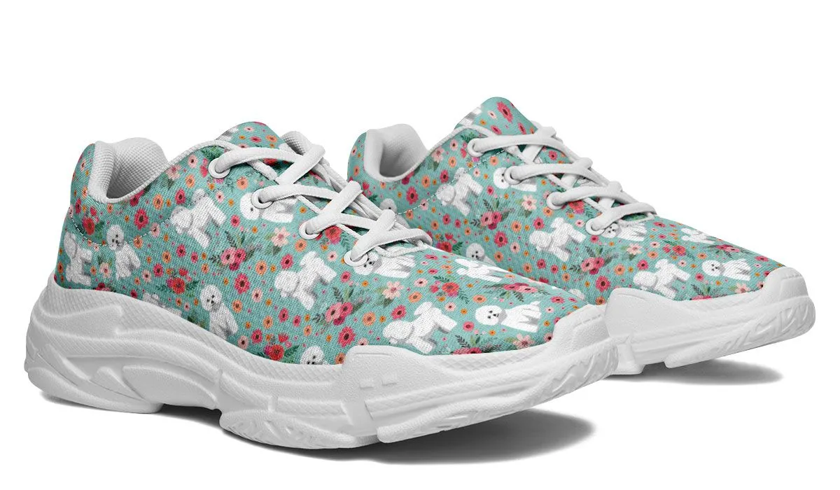 Bichon Frise Flower Chunky Sneakers