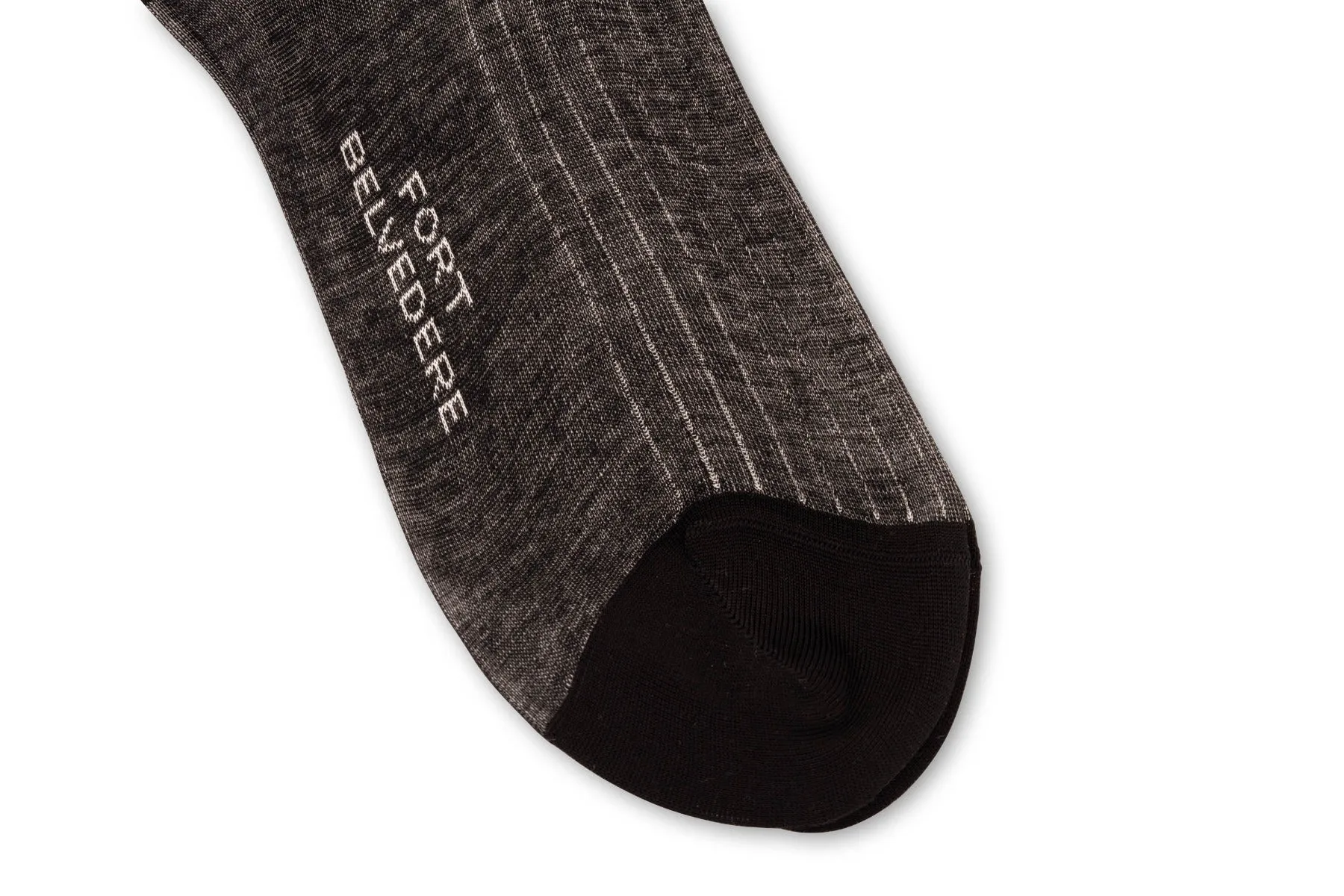 Black & White Shadow Stripe Ribbed Socks