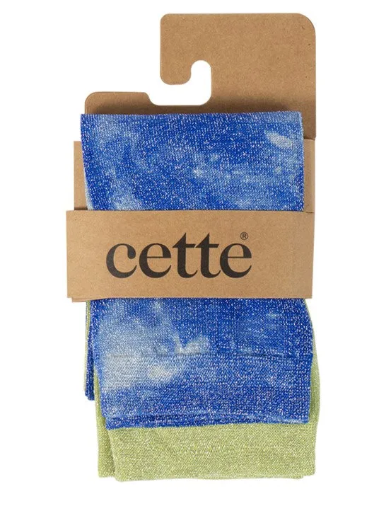 Cette Tie Dye Socks 249-12 Blue/Green (Value Twin Pack)