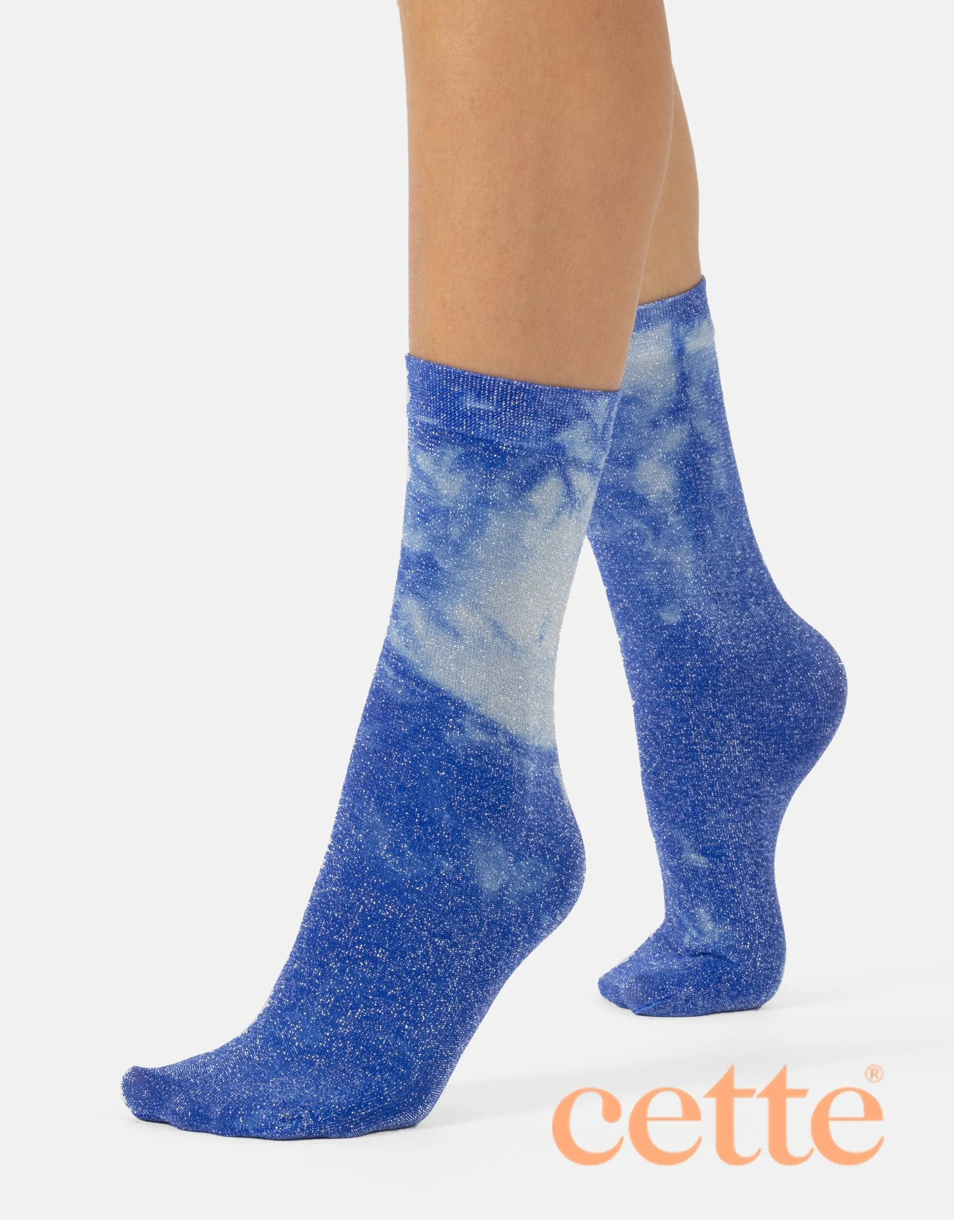 Cette Tie Dye Socks 249-12 Blue/Green (Value Twin Pack)