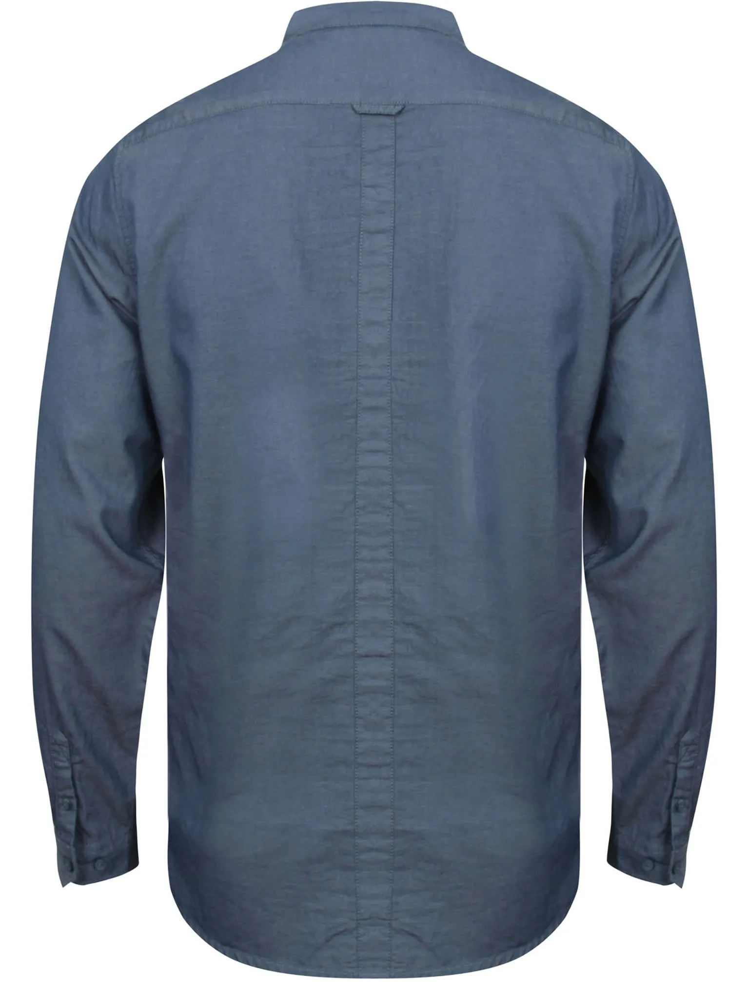 Cincinnati Granddad Collar Long Sleeve Shirt in Dark Denim - Tokyo Laundry