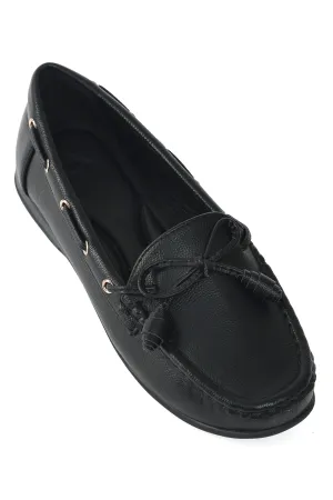 COMFORT TIE LOAFERS-BLACK