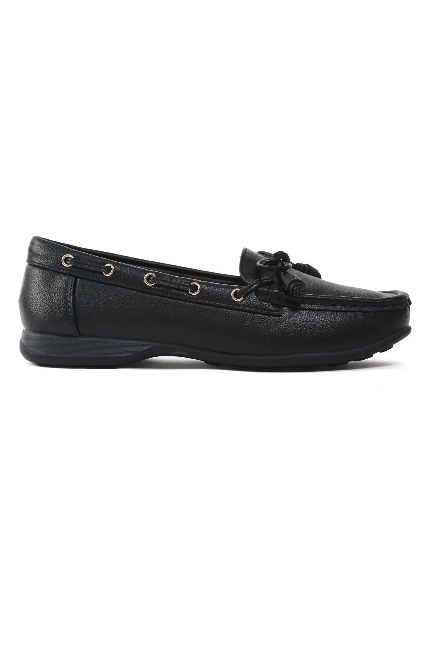 COMFORT TIE LOAFERS-BLACK