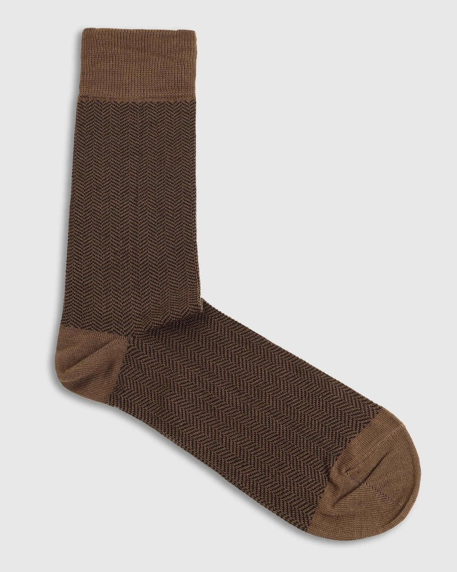 Cotton Tobacco Brown Textured Socks - Rio