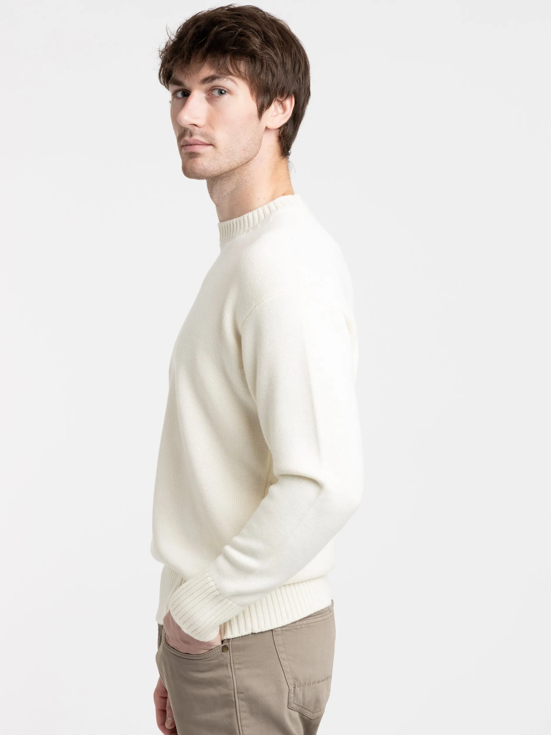 Cream White Crewneck Sweater