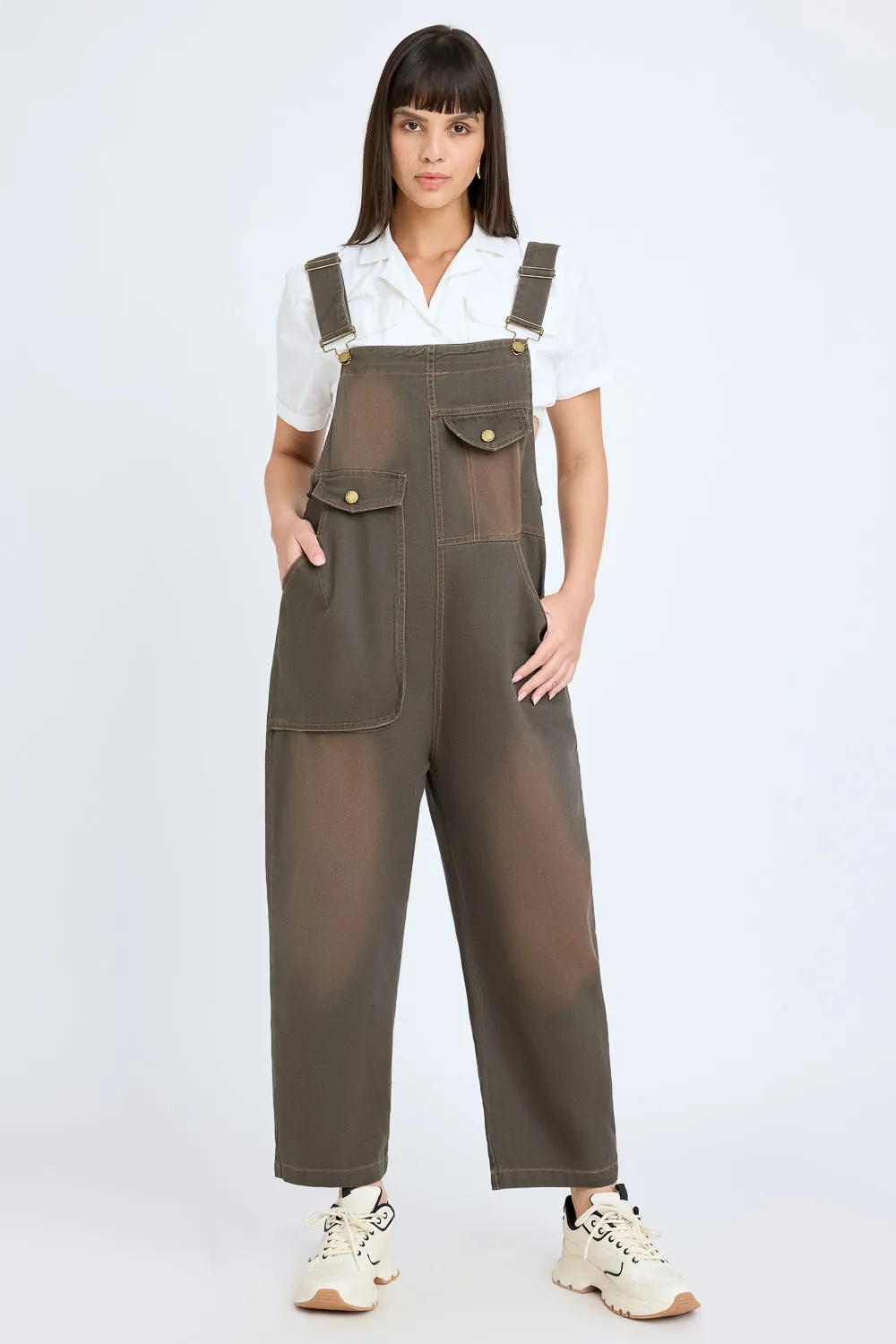 Denim Brown Summer Dungaree