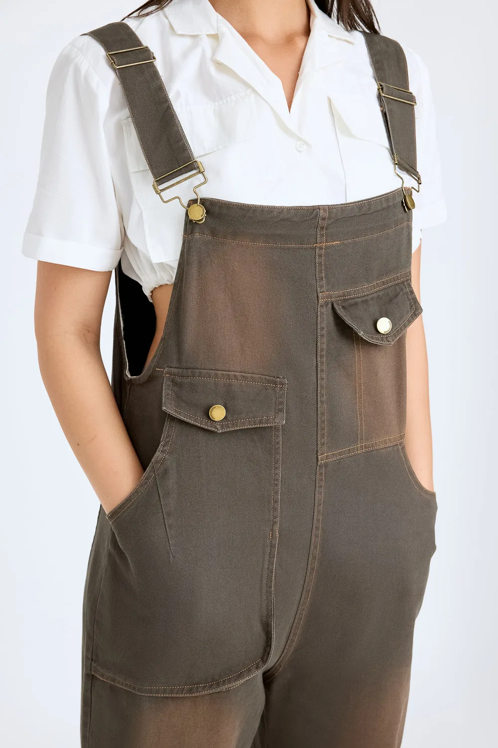 Denim Brown Summer Dungaree