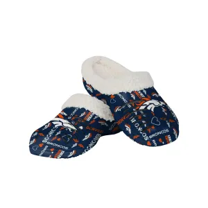 Denver Broncos NFL Womens Sherpa Lined Logo Love Clog