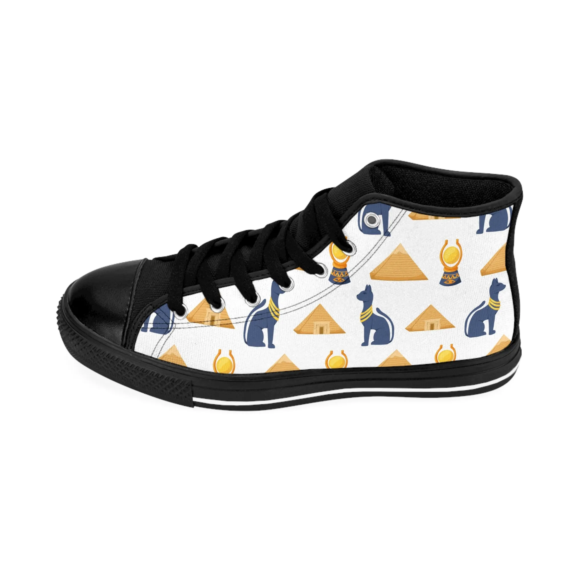 Egypt Cat and Pyramid Women's Classic Sneakers