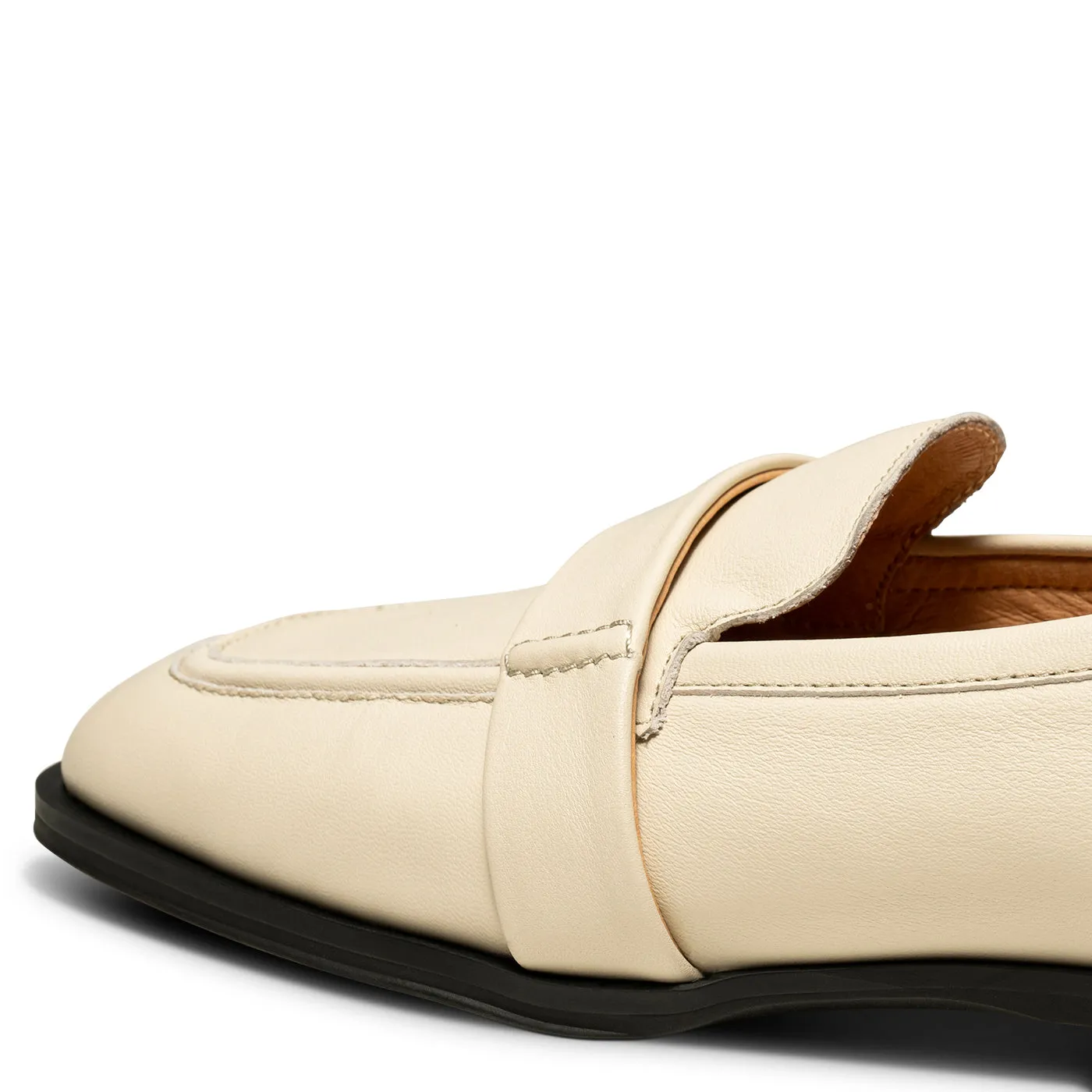 Erika saddle loafer leather - OFF WHITE