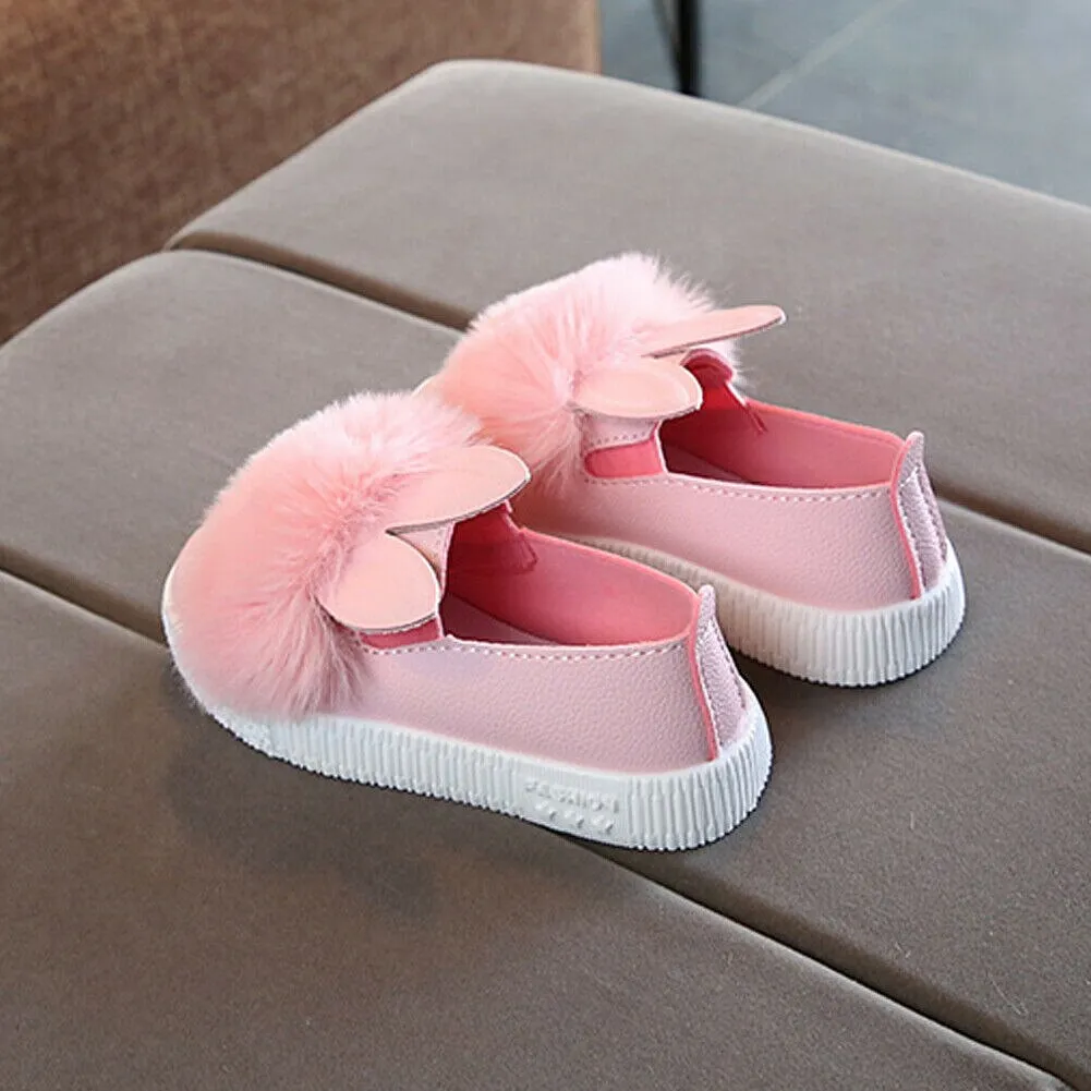 Fluffy Bunny Design Casual Cool Shoes For Kids