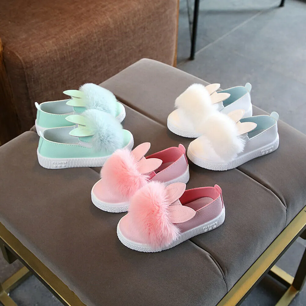 Fluffy Bunny Design Casual Cool Shoes For Kids