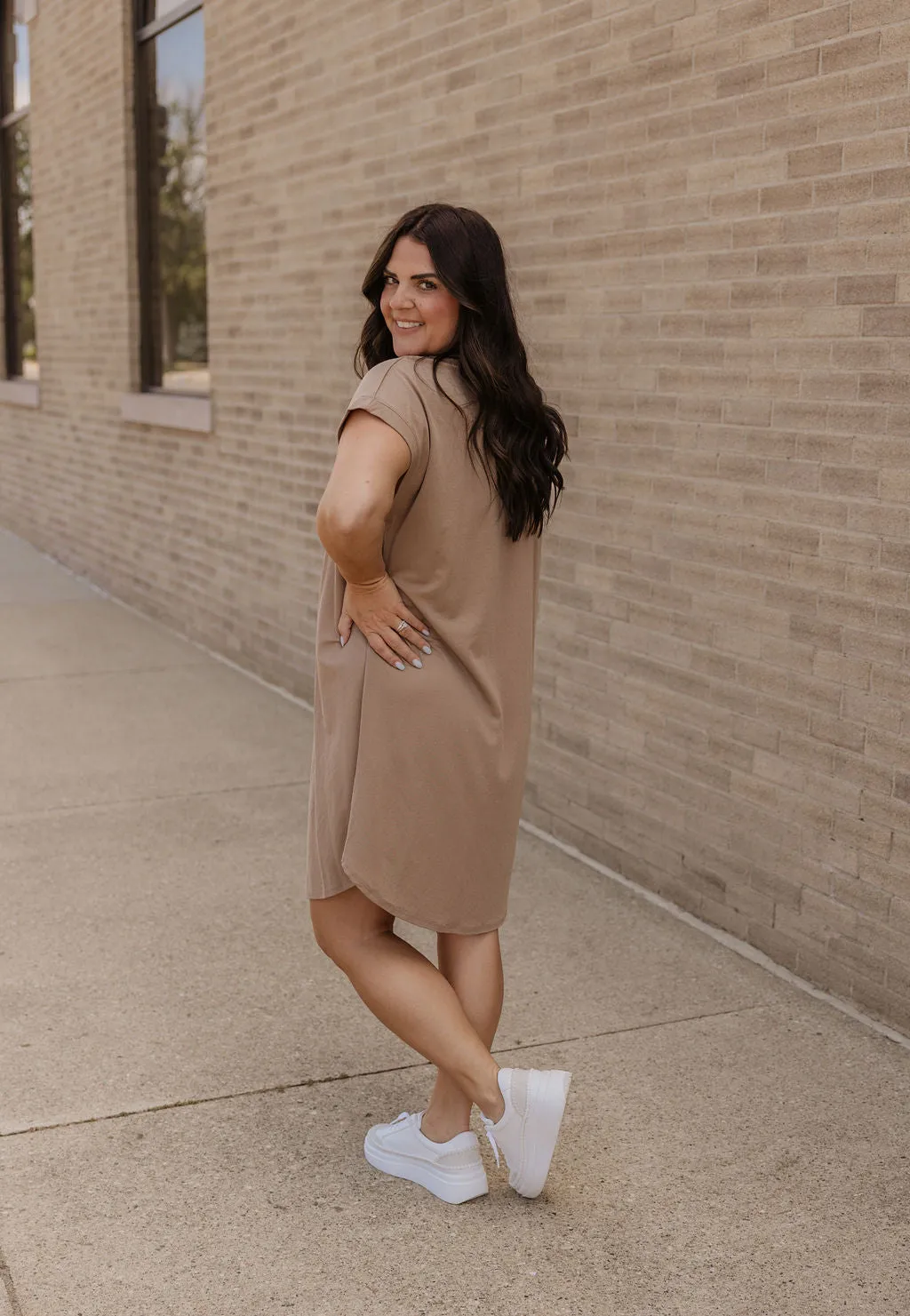 GABBY MOCHA TSHIRT DRESS