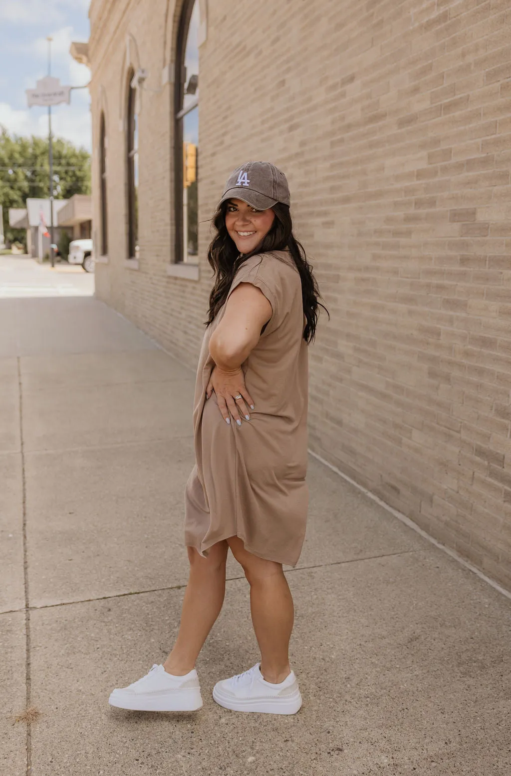 GABBY MOCHA TSHIRT DRESS