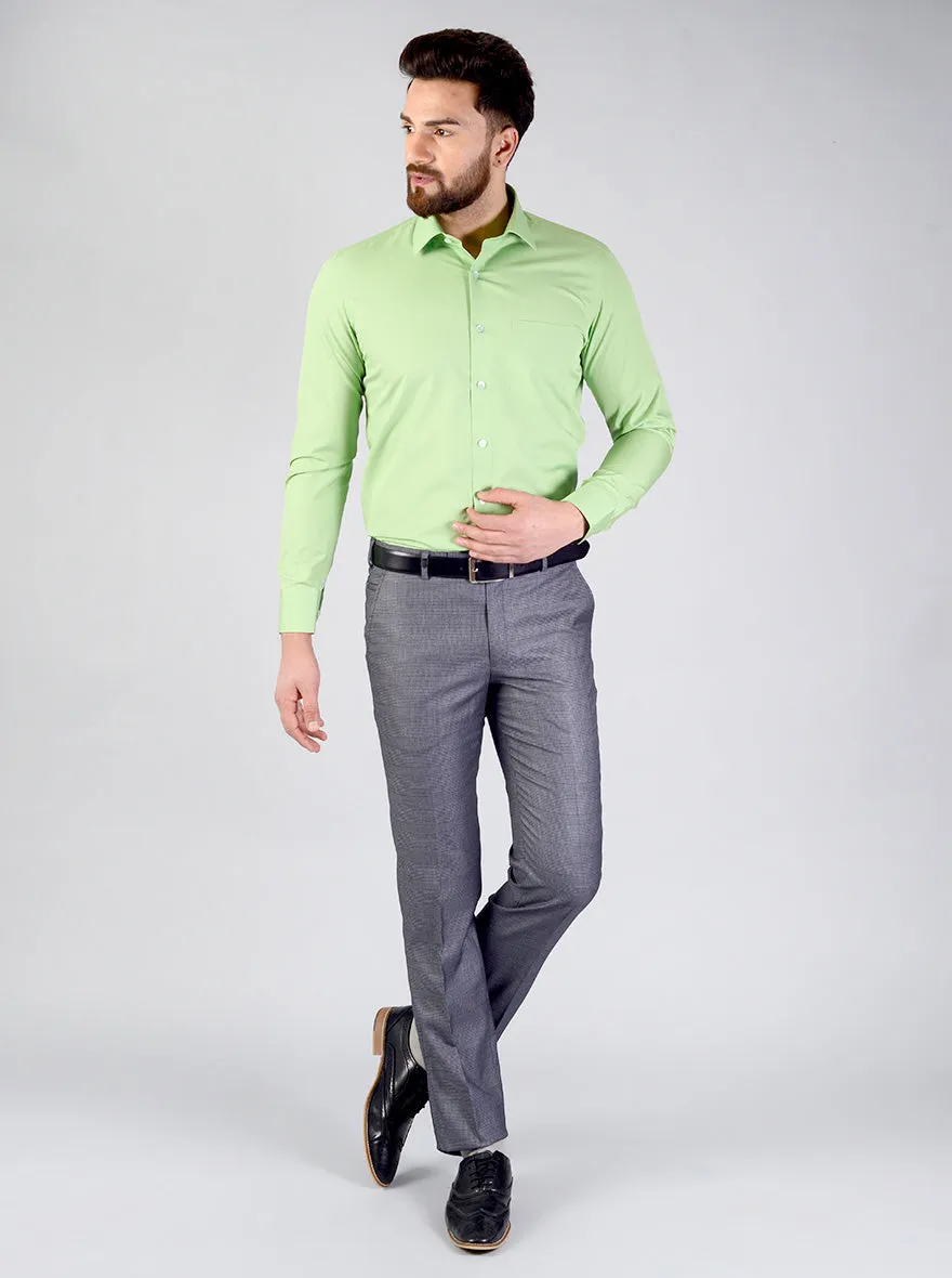 Green Solid Slim Fit Evening Wear Shirt | Metal