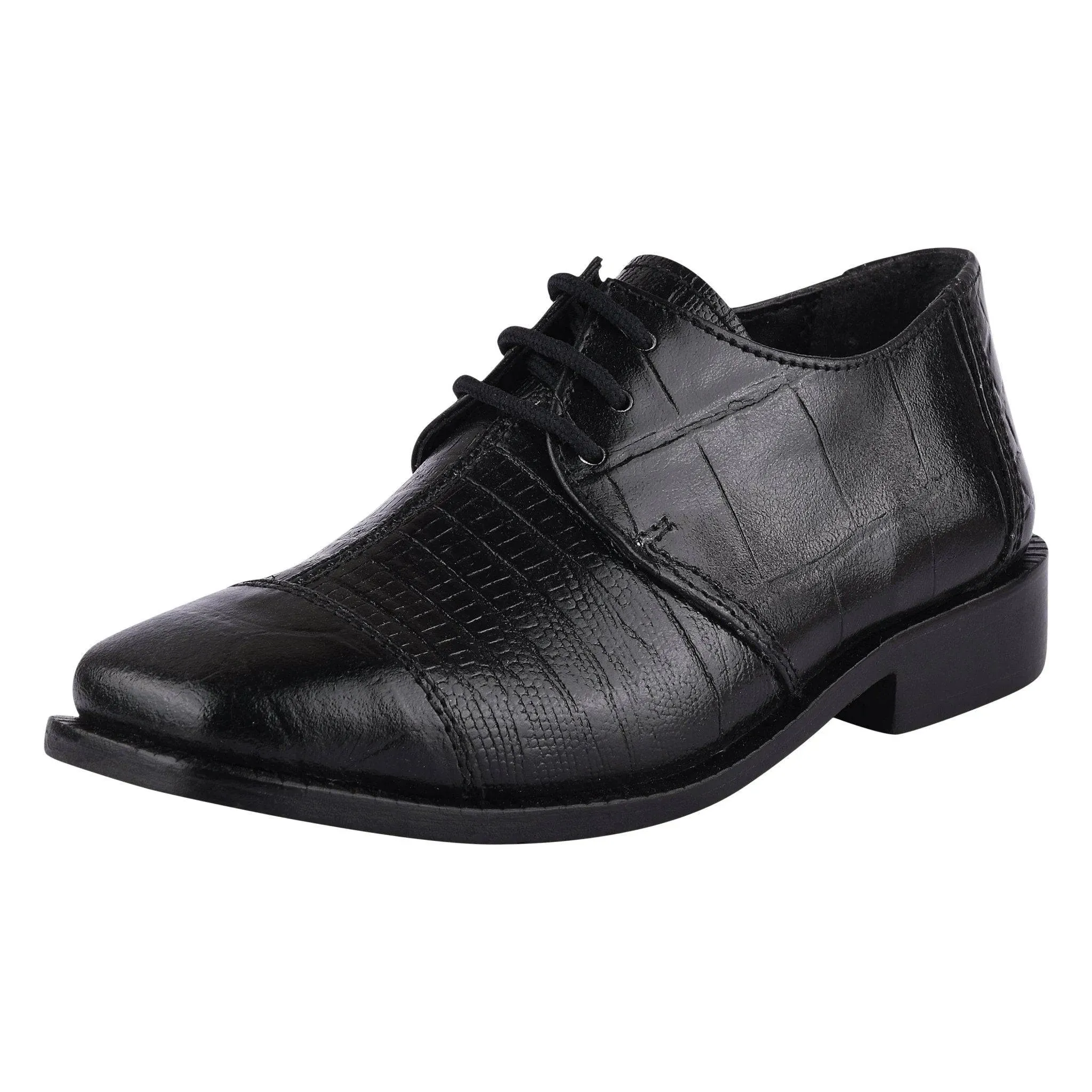 Kids' Black Leather Oxford Dress Shoes