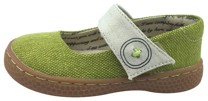 Livie & Luca Girl's Carta II Lime Green Textile Casual Mary Jane Flat Shoes