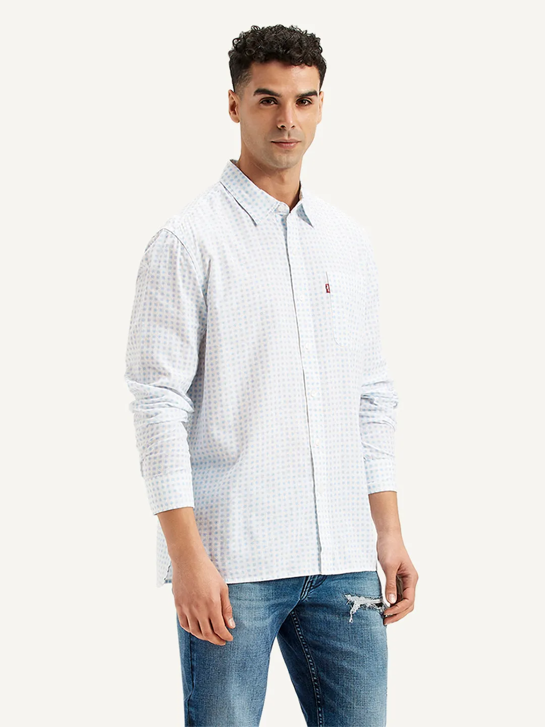 Men's Geometric Print Regular Fit Shirt