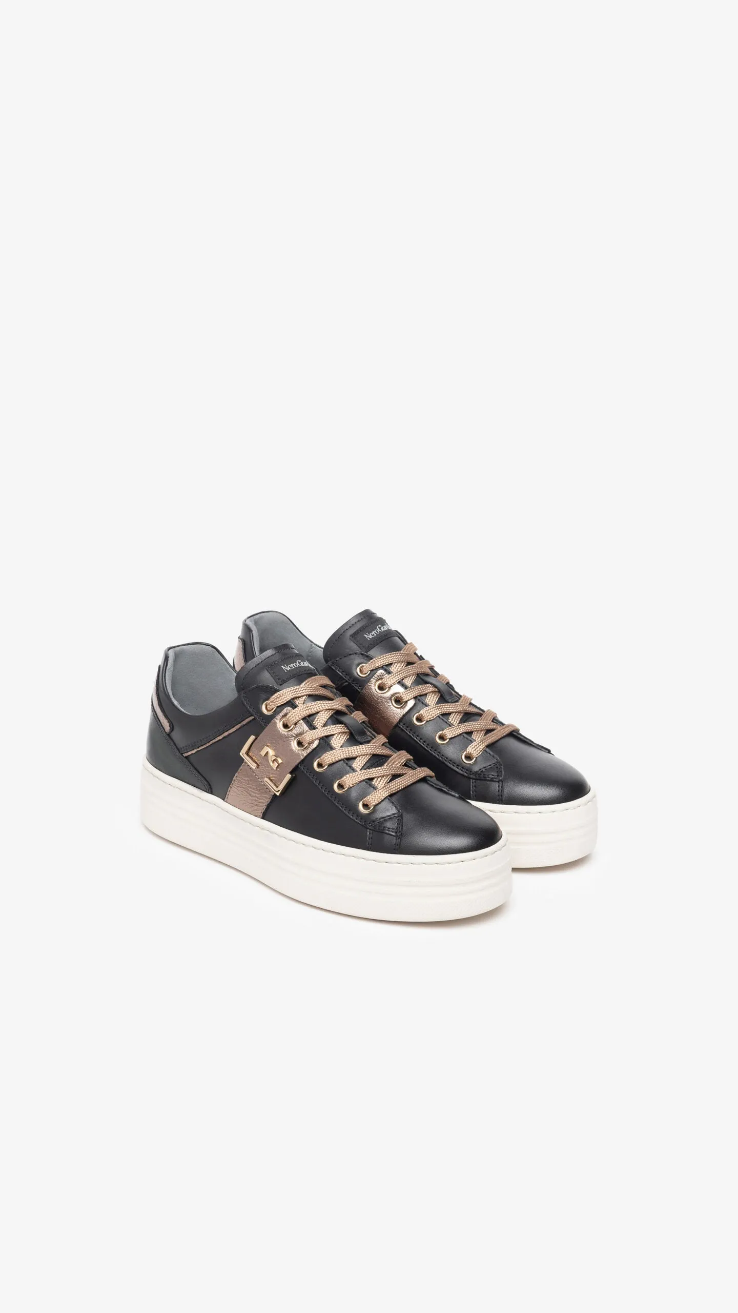 NEROGIARDINI WOMENS LEATHER SNEAKERS