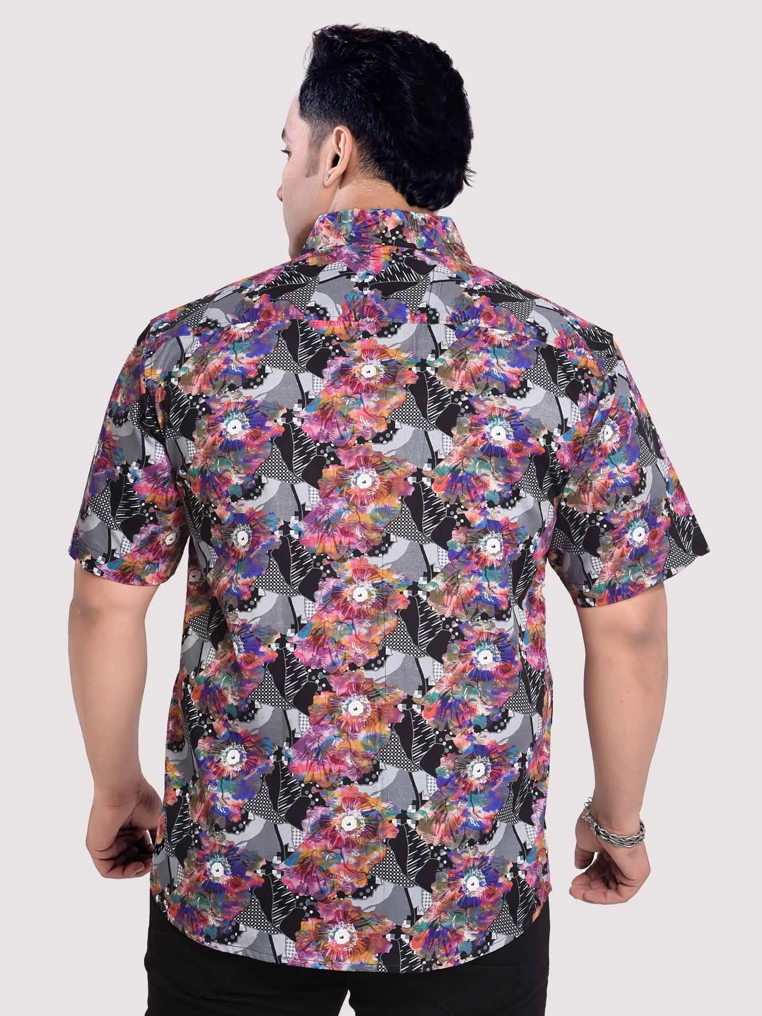 Painterly Digital Printed Shirt Men's Plus Size