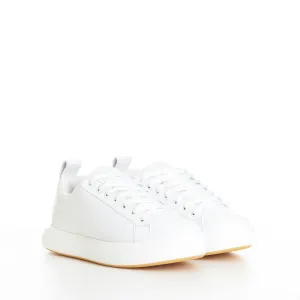 "Pillow" Lace-up Sneakers In Optic White / Natural Padded Leather