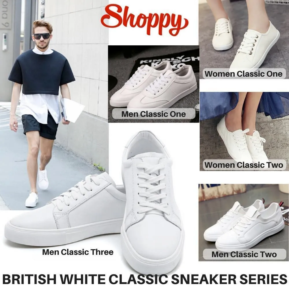 Shoppy British White Classic Sneaker Series / Men / Women / Couple / Shoes / Trend / Fashion / Travel / Gift