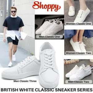 Shoppy British White Classic Sneaker Series / Men / Women / Couple / Shoes / Trend / Fashion / Travel / Gift