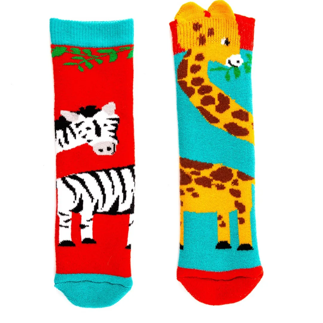 Squelch Minis Socks Giraffe & Zebra Age 3-6