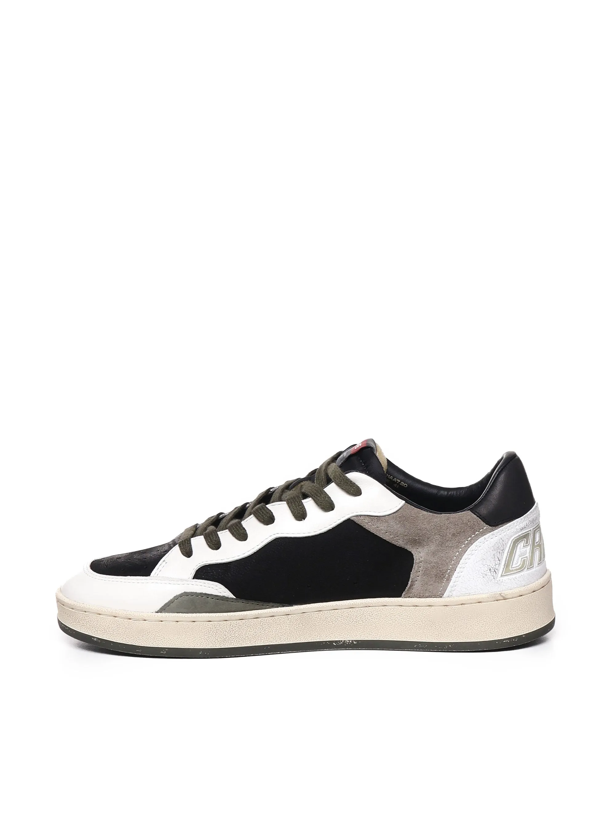 Taupe Black and White Suede Sneakers