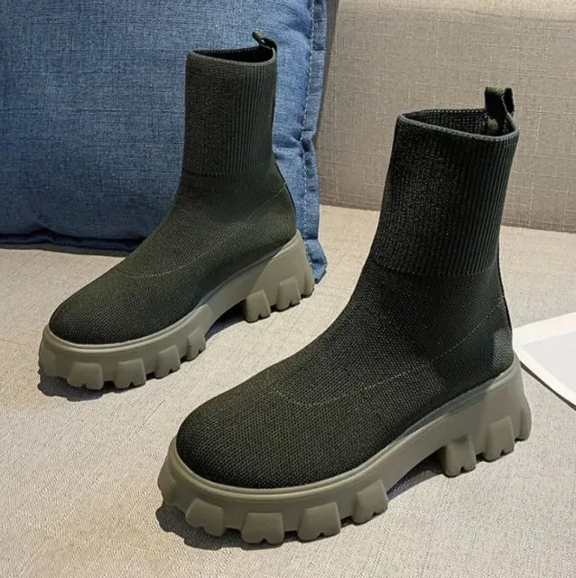 Thick-Soled Socks Boots