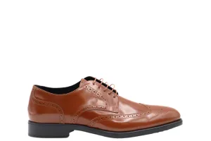 Tods Mens Brown Leather Derby Moccassin Lace Up Dress Shoe