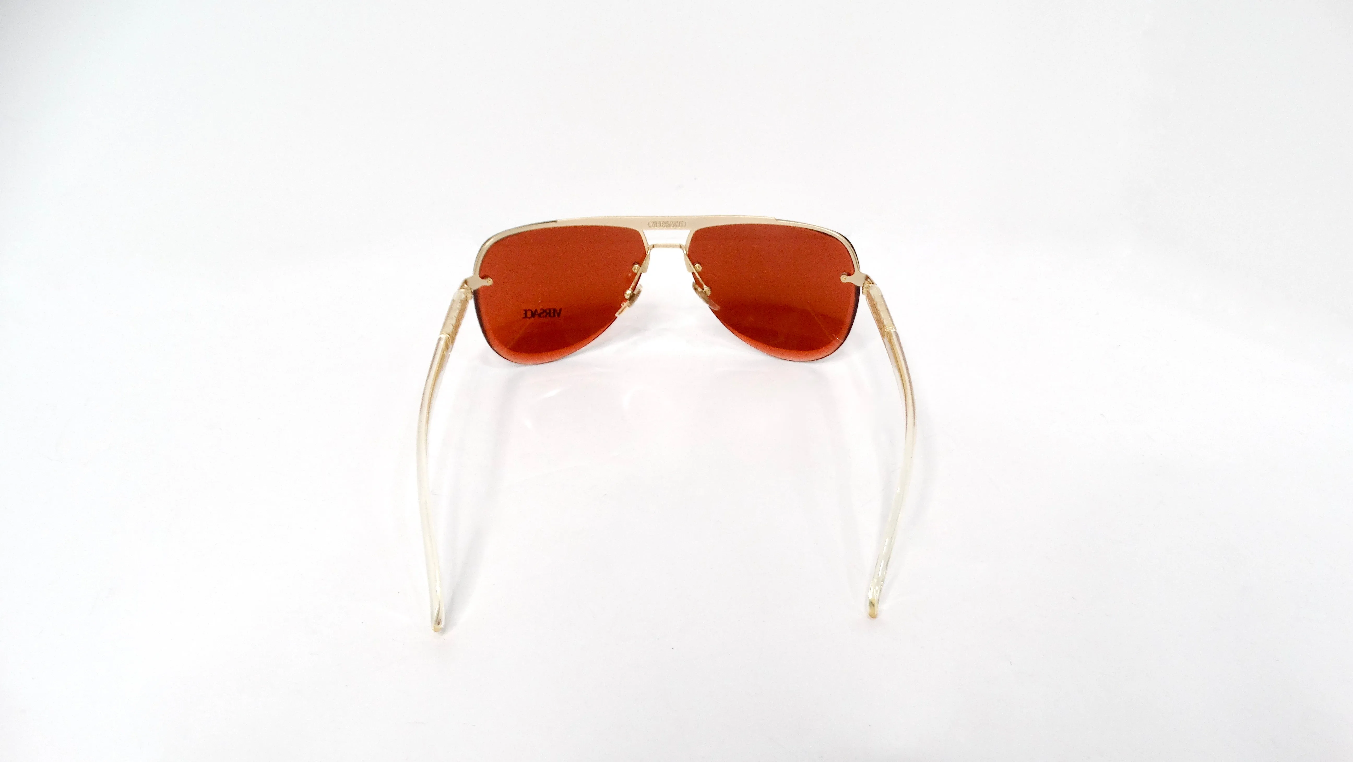 Versace Y2K X87 Aviator Burnt Orange Tinted Lens Sunglasses