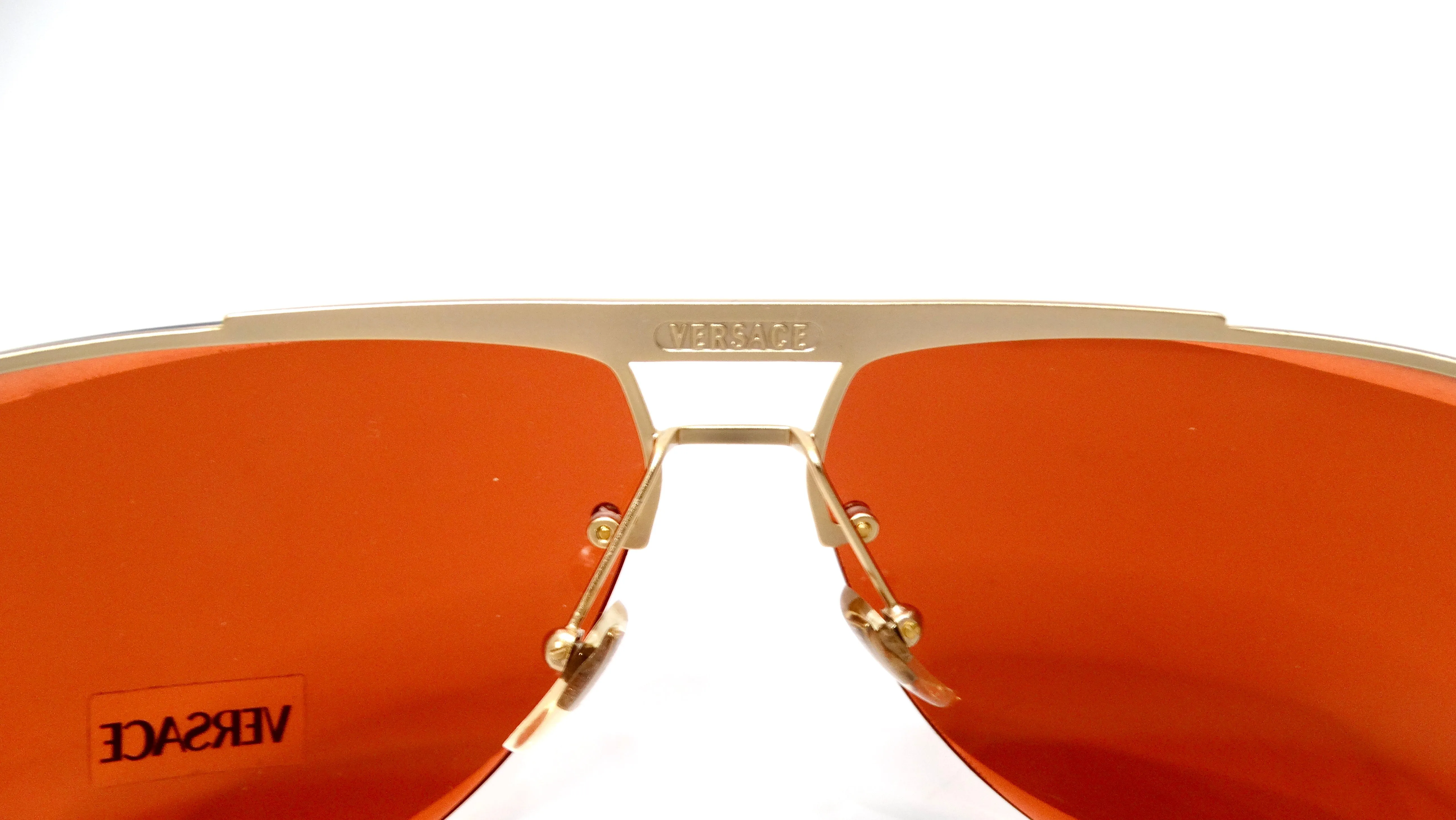 Versace Y2K X87 Aviator Burnt Orange Tinted Lens Sunglasses