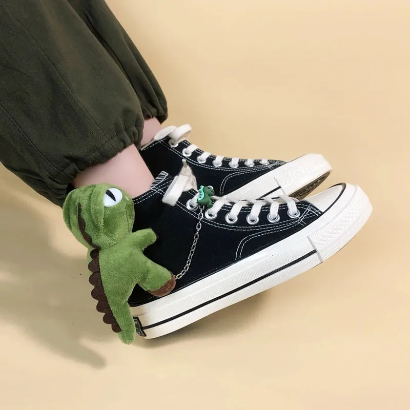 Weirdcore Dinosaur Canvas Shoes