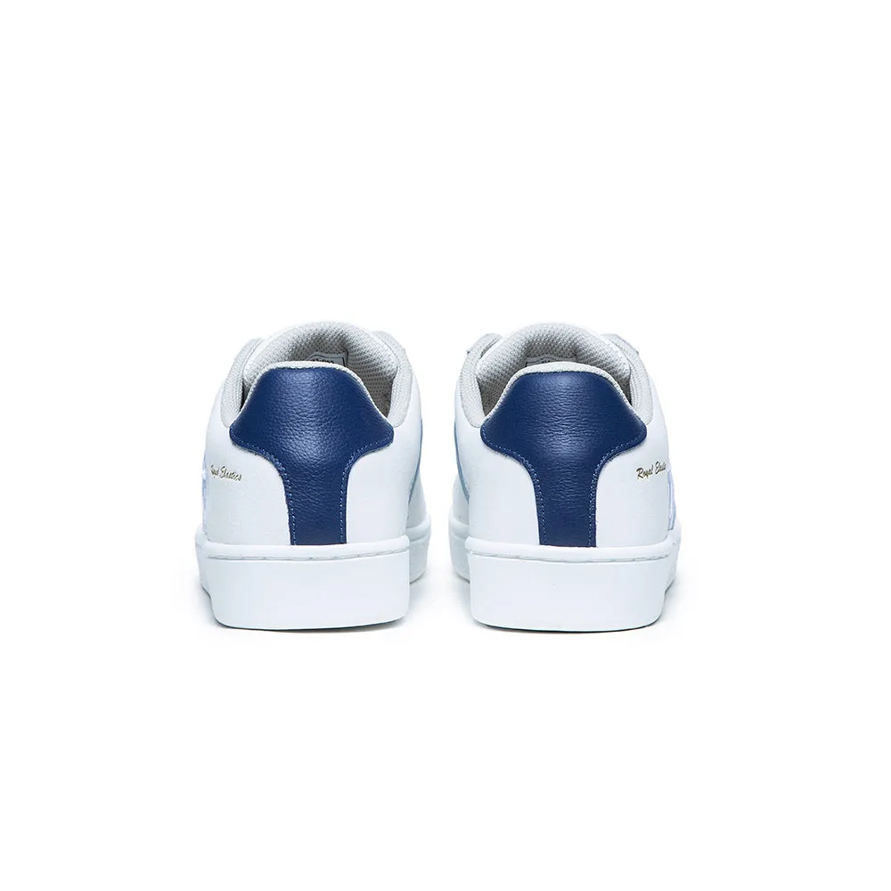 Women's Icon White Blue Leather Sneakers 91911-055