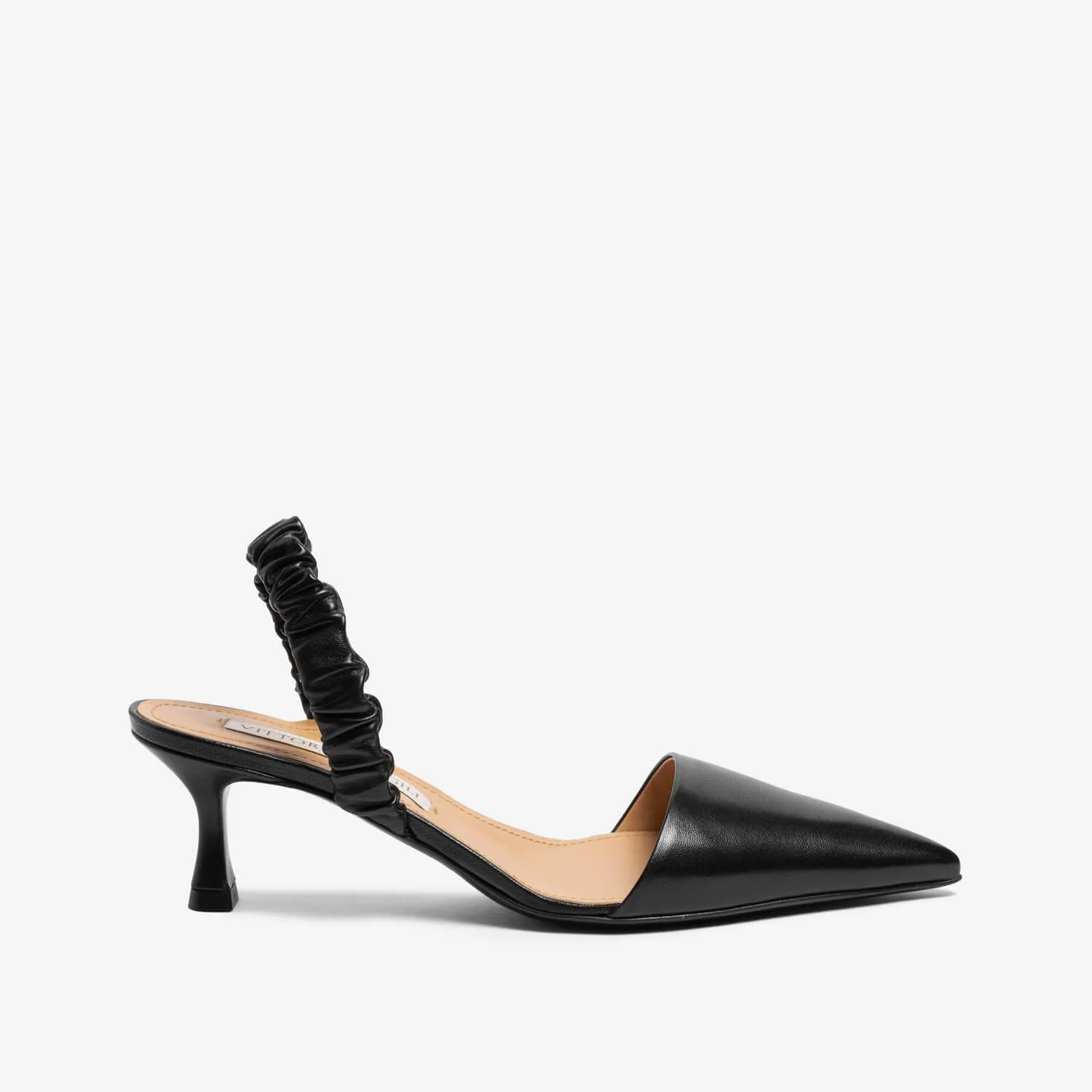 Women's tassel leather sling back décolleté